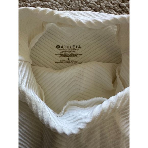 ATHLETA White Mock Neck Ribbed Tank Top Size Small - Picture 3 of 7
